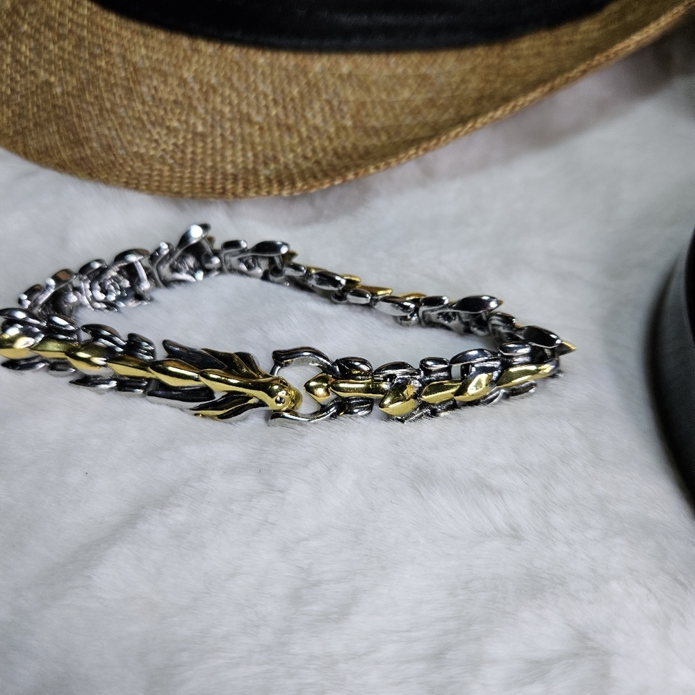Sterling silver & gold Dragon Bracelet